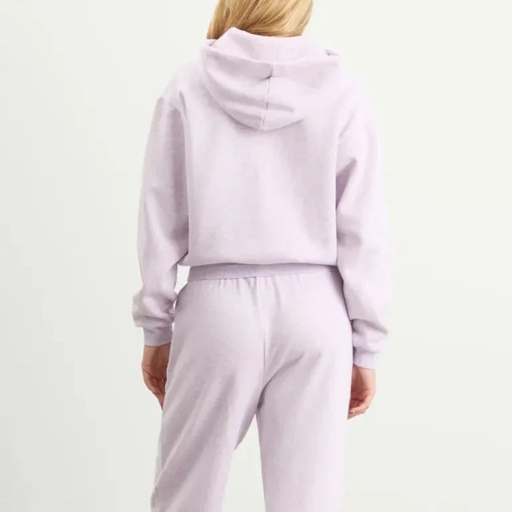 SKIMS Limited Edition Cotton Fleece Cropped Full Zip Up Hoodie Purple Heather M - Picture 11 of 16